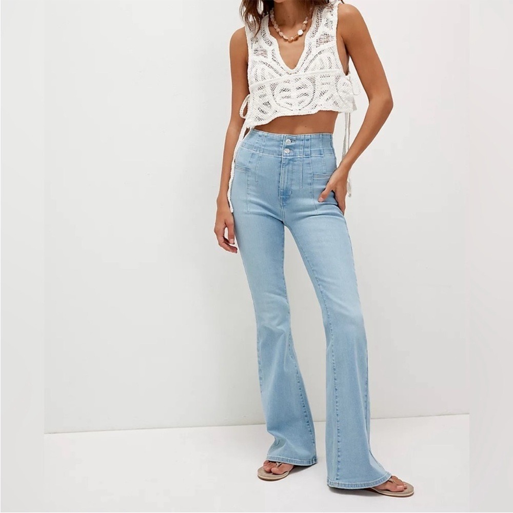 We the Free by Free People Jayde Flare Jeans High waist light blue - Size 32 NWT